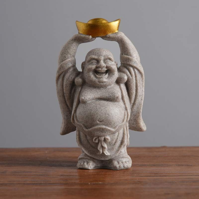Laughing Buddha Resin Statue Blessing Home Decor 7.5cm