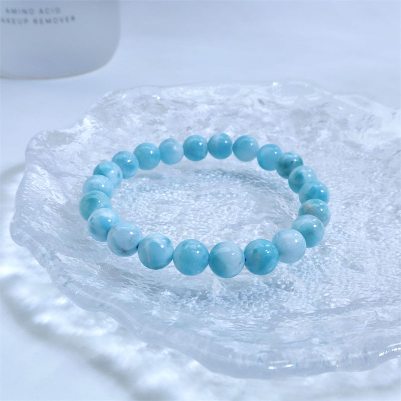 Larimar Wisdom Confidence Bracelet 8mm Natural Stone