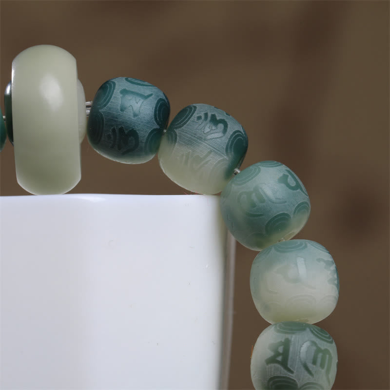 Unisex Bodhi Seed Om Mani Padme Hum Engraved Bracelet