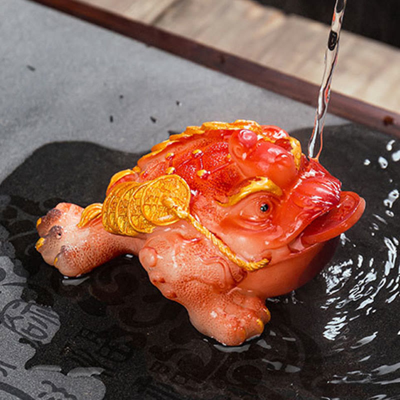 Color Changing Feng Shui Frog Resin Tea Pet Figurine