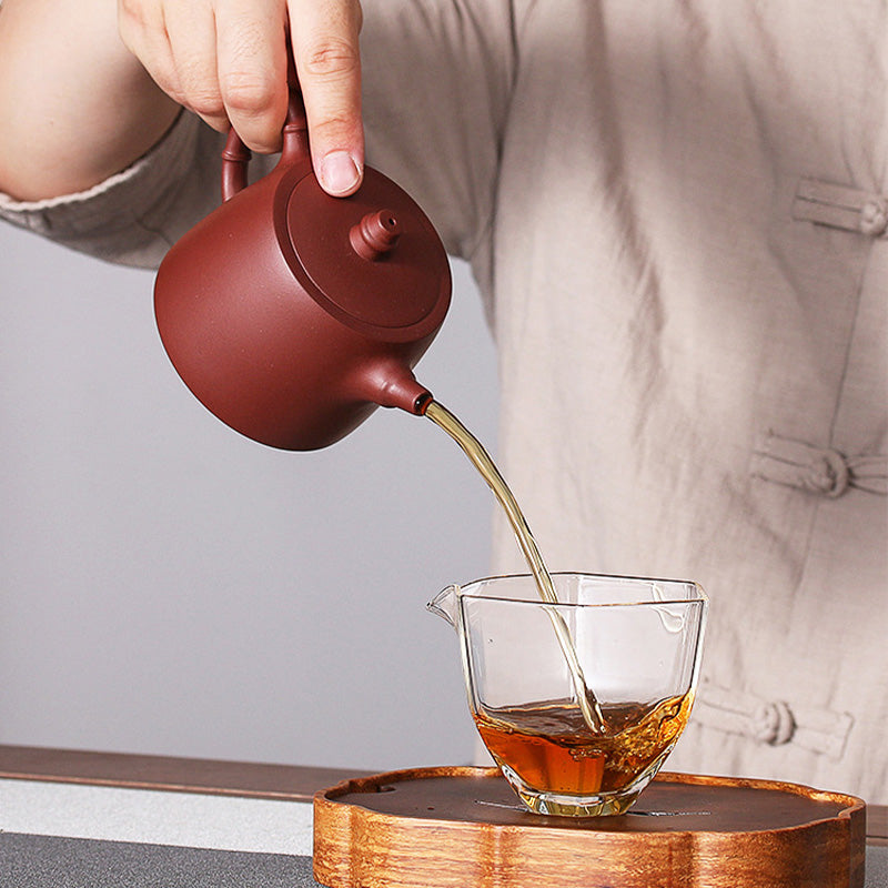 Handmade Purple Clay Bamboo Kung Fu Teapot 260ml