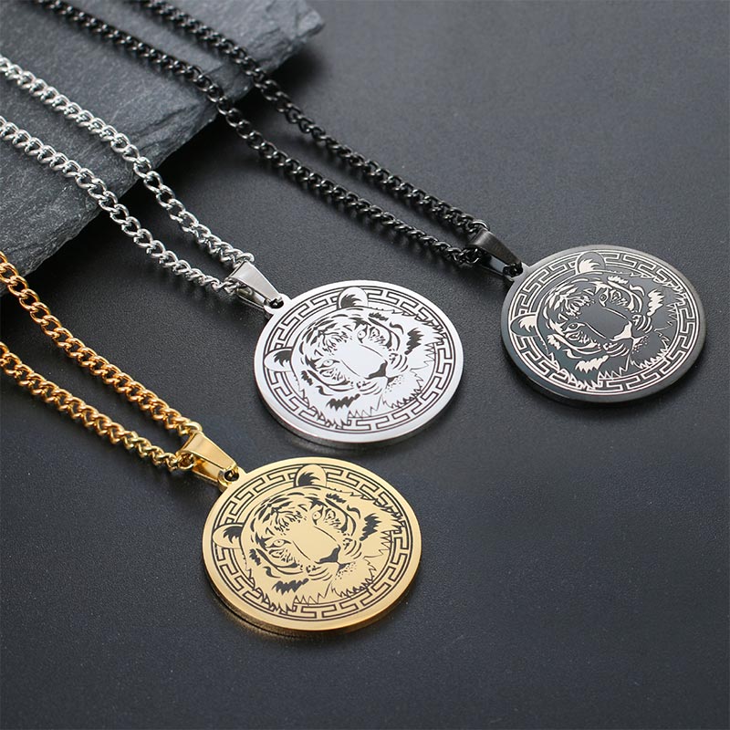 Titanium Steel Spiritual Protection Pendant Necklace Unisex