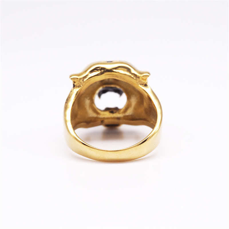 Titanium Steel Tiger Head Ring for Balance and Calm Energy