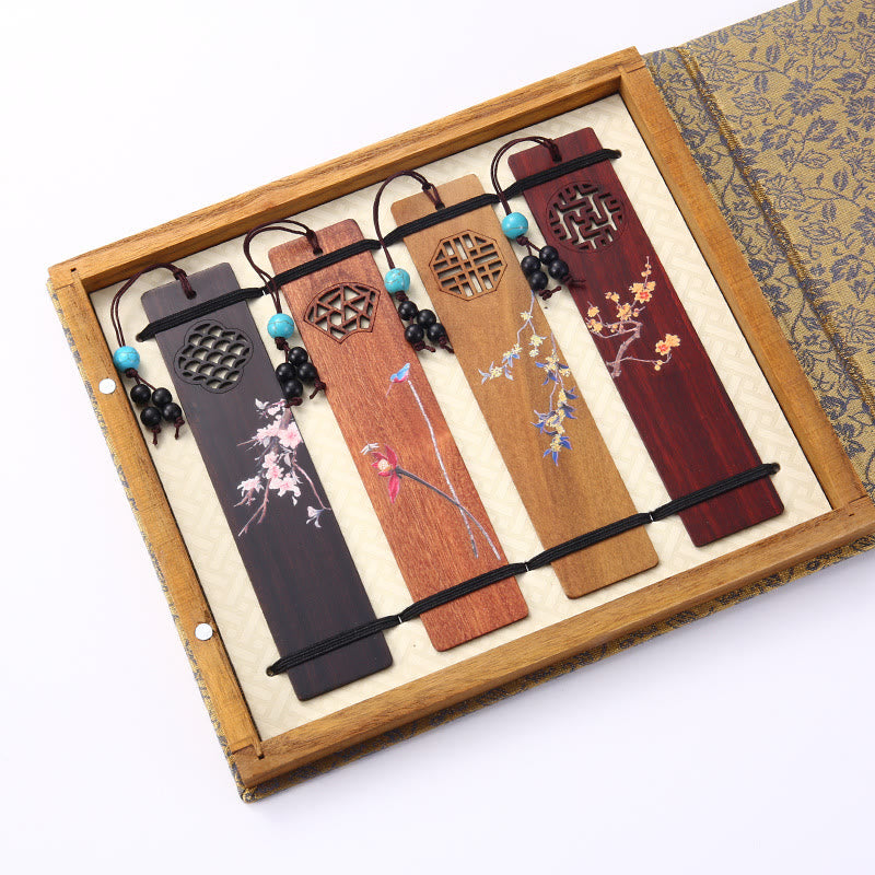 Wooden Four Seasons Bookmarks Set | Zen Decor Gift