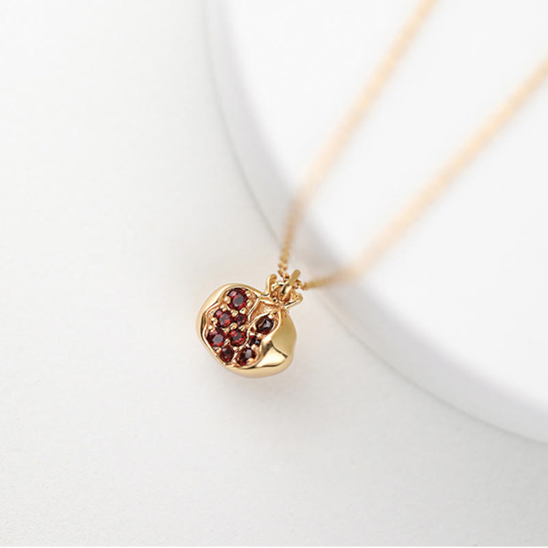 Garnet Necklace 18k Gold Plated Silver Passion Pendant