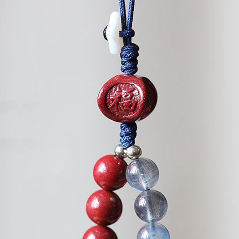 Natural Moonstone Cinnabar 6mm Phone Decoration for Calm & Positivity