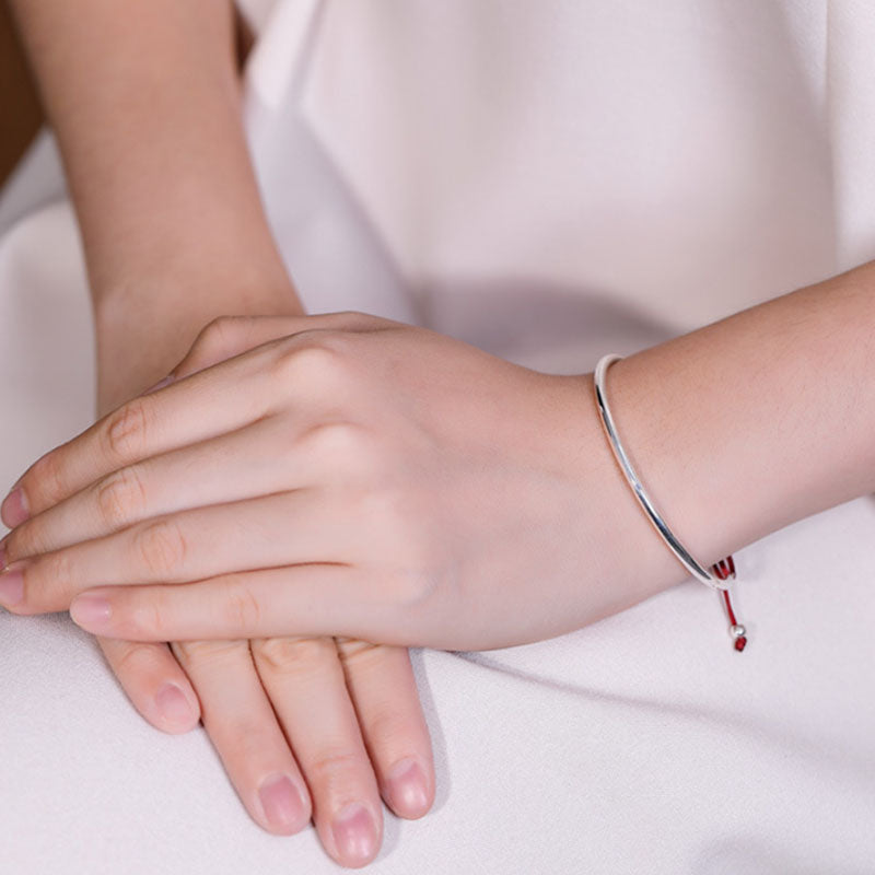 925 Sterling Silver Red String Healing Knot Bracelet for Spiritual Protection