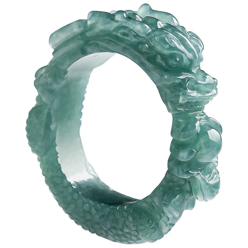 Natural Jade Dragon Success Ring