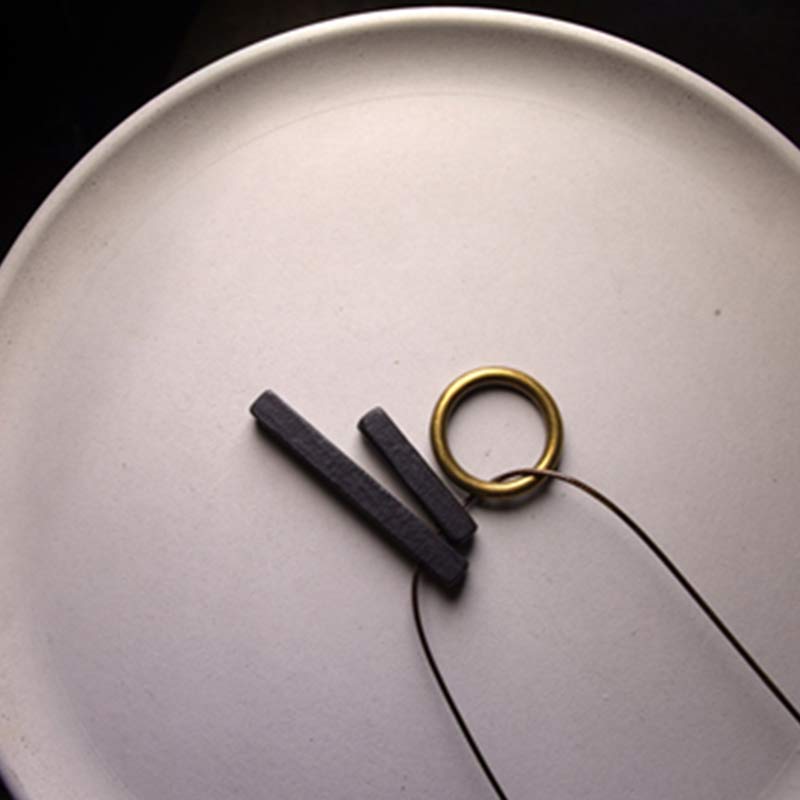 Ebony Wood Zen Circle Necklace for Enlightenment & Calm