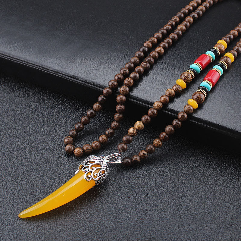 Wenge Wood Turquoise Necklace Pendant for Protection & Balance