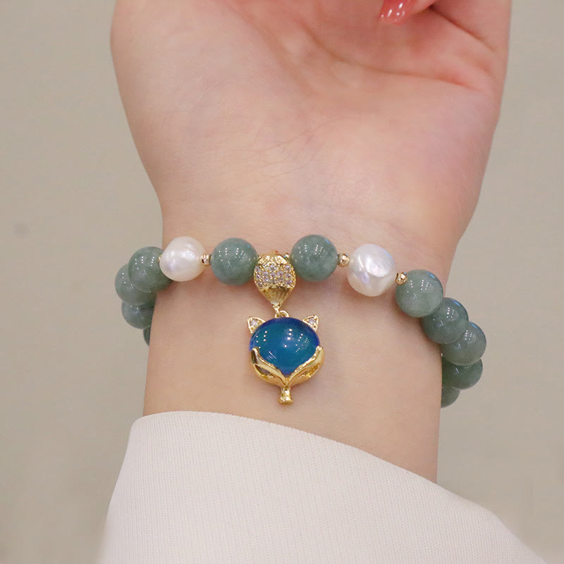 Jade Prosperity Charm Bracelet 14-16cm Color-Changing Fox