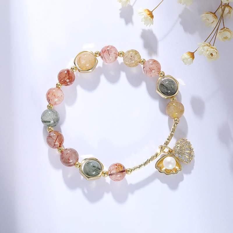 8mm Colorful Rutilated Quartz Protection Bracelet
