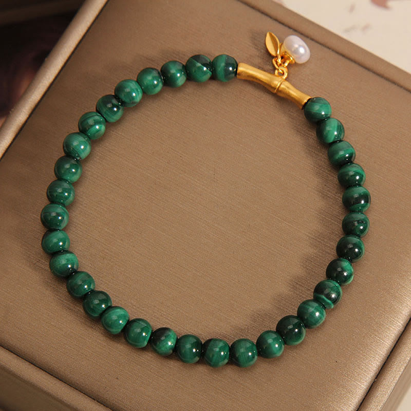 5mm Malachite Lucky Bamboo Anti-Anxiety Bracelet