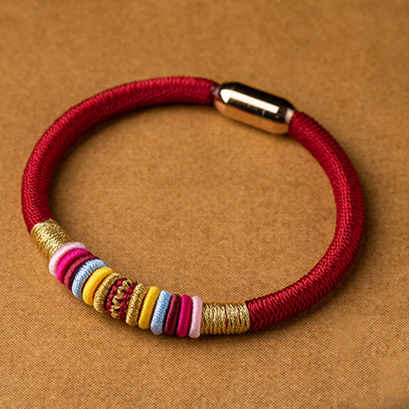 Magnetic Buckle Red String Protection Bracelet with King Kong Knot