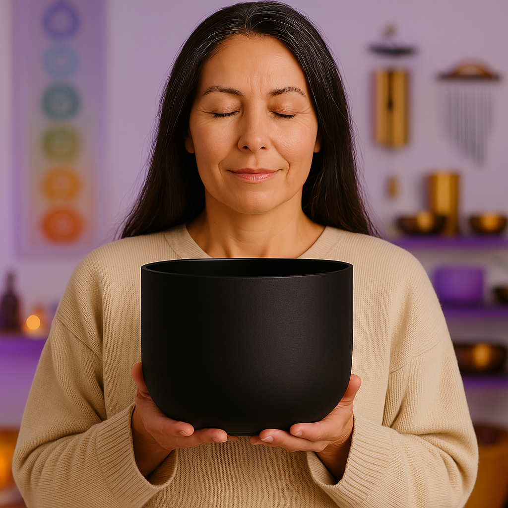 528Hz C Note Black Crystal Singing Bowl