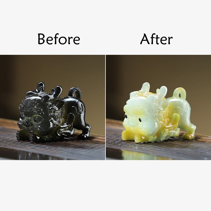 Color Changing Resin PiXiu Figurine for Wealth & Harmony