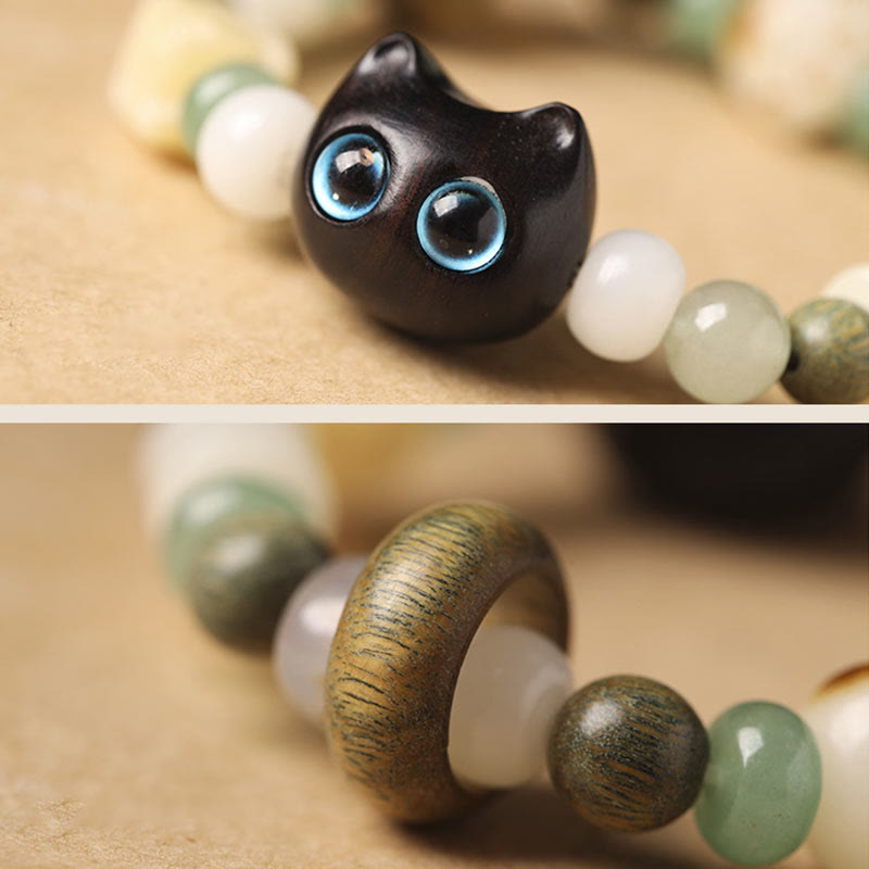 Unisex Peace Bracelet with Bodhi Seed, Green Sandalwood & Green Aventurine