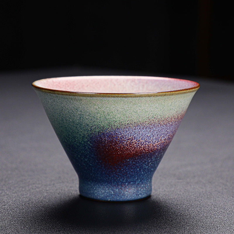 Retro Red Gradient Kiln Ceramic Tea Cup 160ml