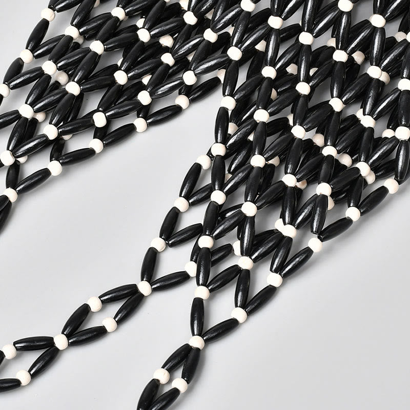 Wooden Beads Bucket Shoulder Bag for Spiritual Accessories