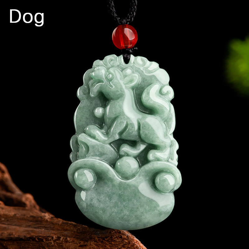 Green Jade 12 Chinese Zodiac Luck | Prosperity Necklace