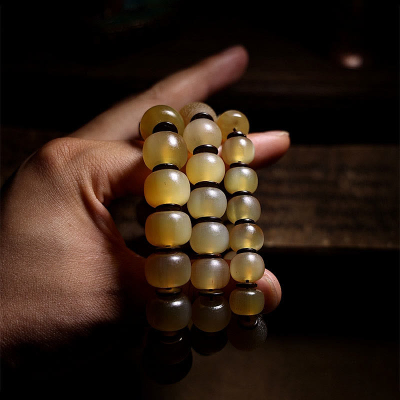 14mm Om Mani Padme Hum Sheep Horn Bracelet Unisex