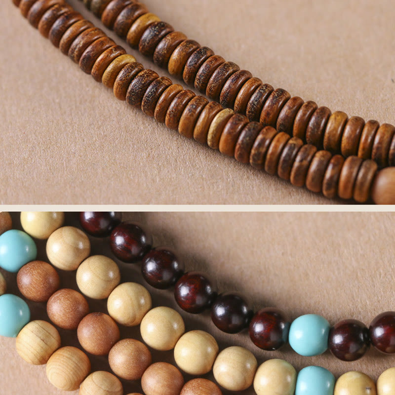 Sandalwood Turquoise Double Wrap Protection Bracelet 6mm