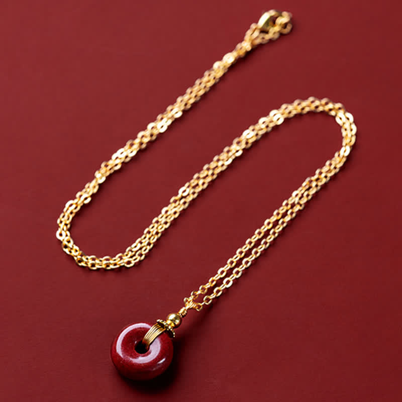 Peace Buckle Cinnabar Necklace | Calm Blessing Pendant