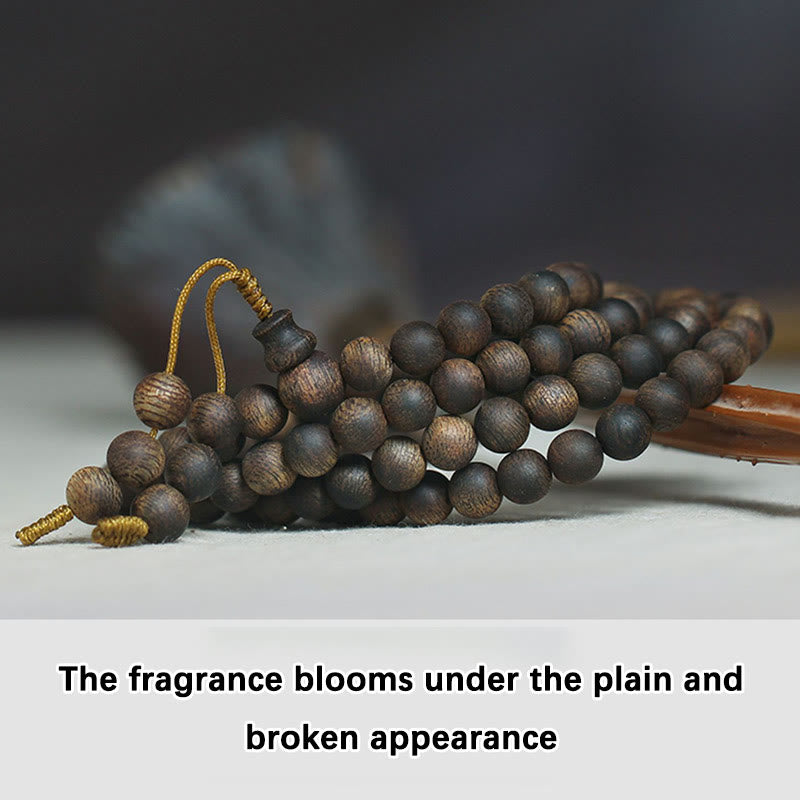 7mm Agarwood Mala Bracelet for Peace & Strength