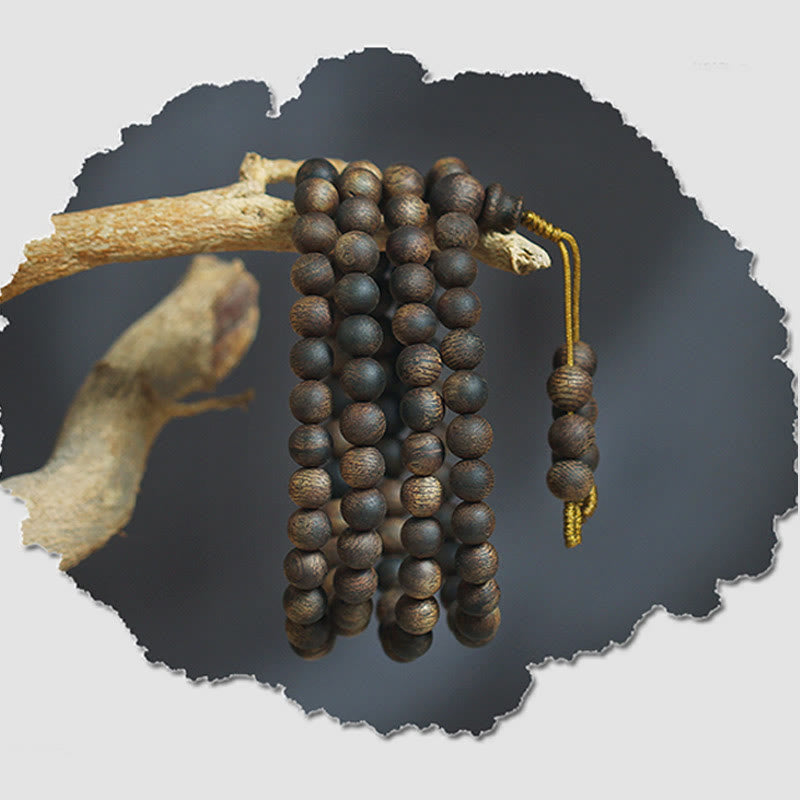 7mm Agarwood Mala Bracelet for Peace & Strength