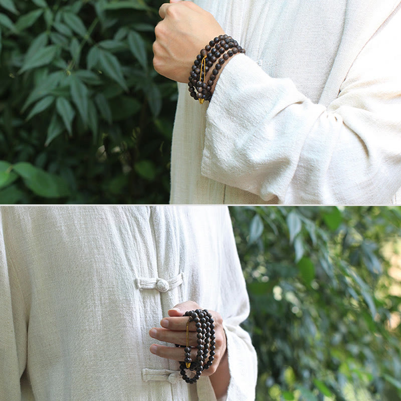 7mm Agarwood Mala Bracelet for Peace & Strength