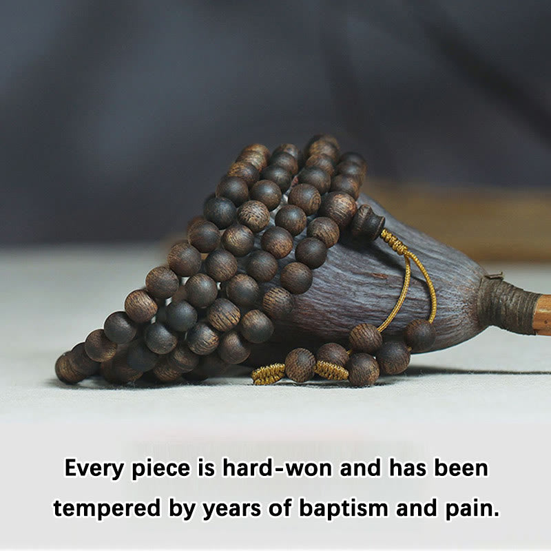 7mm Agarwood Mala Bracelet for Peace & Strength
