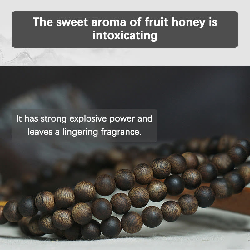 7mm Agarwood Mala Bracelet for Peace & Strength