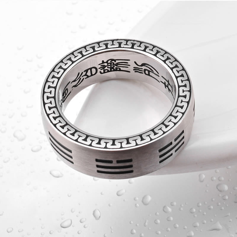 7mm Yin Yang Bagua Titanium Steel Harmony Ring