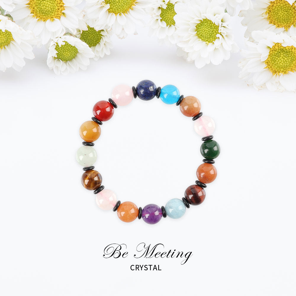 8-12mm Chakra Healing Bracelet for Energy Balance