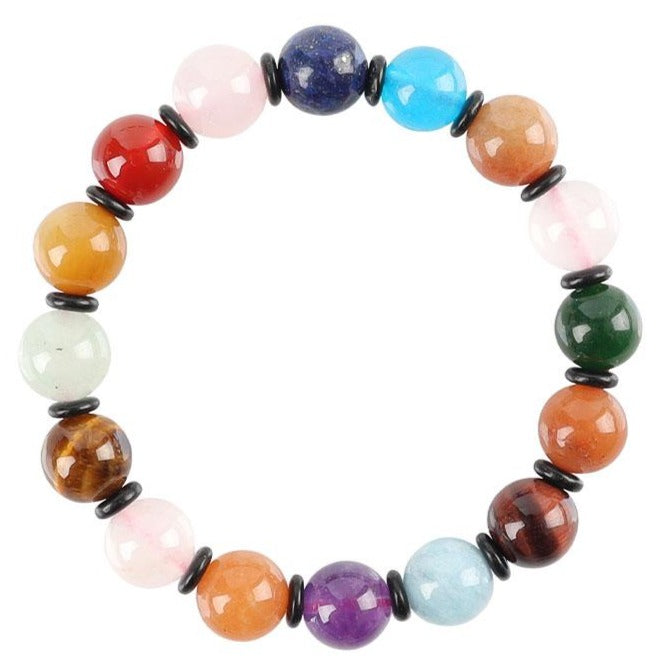 8-12mm Chakra Healing Bracelet for Energy Balance