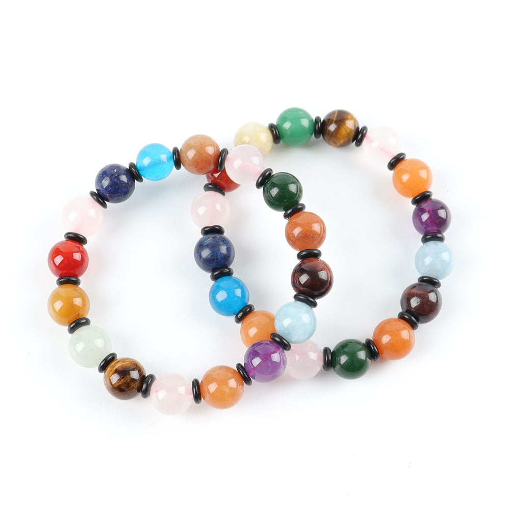 8-12mm Chakra Healing Bracelet for Energy Balance
