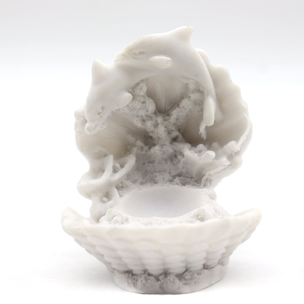 8.6cm Shell Shape White Resin Crystal Sphere Stand