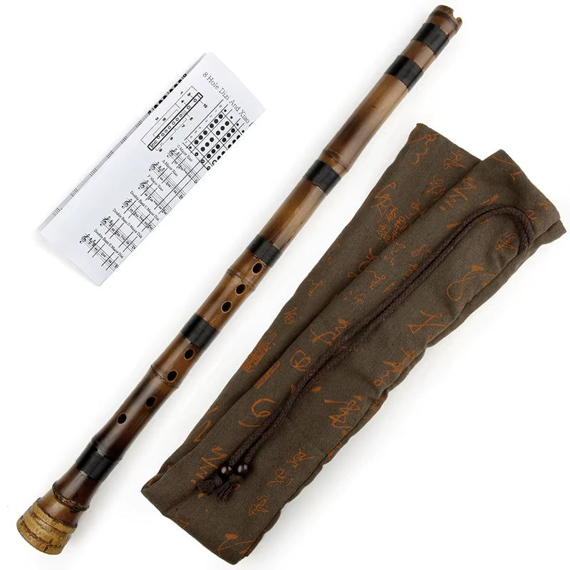 G Key Nan Xiao Flute - Traditional Chinese Bamboo Vertical Flute - 8-Hole Woodwind Instrument For Beginners