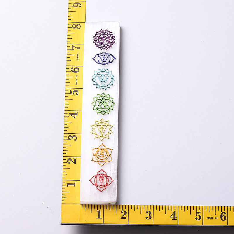 8-inch Chakra Selenite Healing Wand for Meditation & Energy