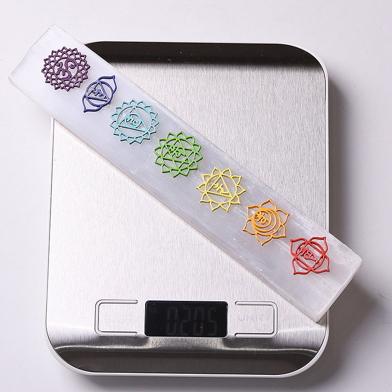 8-inch Chakra Selenite Healing Wand for Meditation & Energy