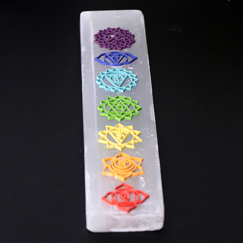 8-inch Chakra Selenite Healing Wand for Meditation & Energy