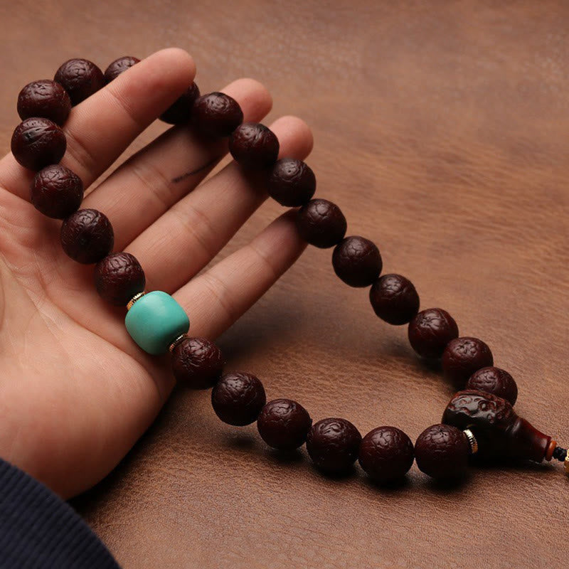Unisex Bodhi Seed Tibetan Wrist Mala | Luck & Wealth Charm
