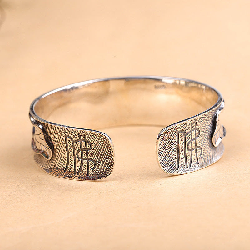 Lotus Flower Calm Bracelet in 925 Sterling Silver Adjustable