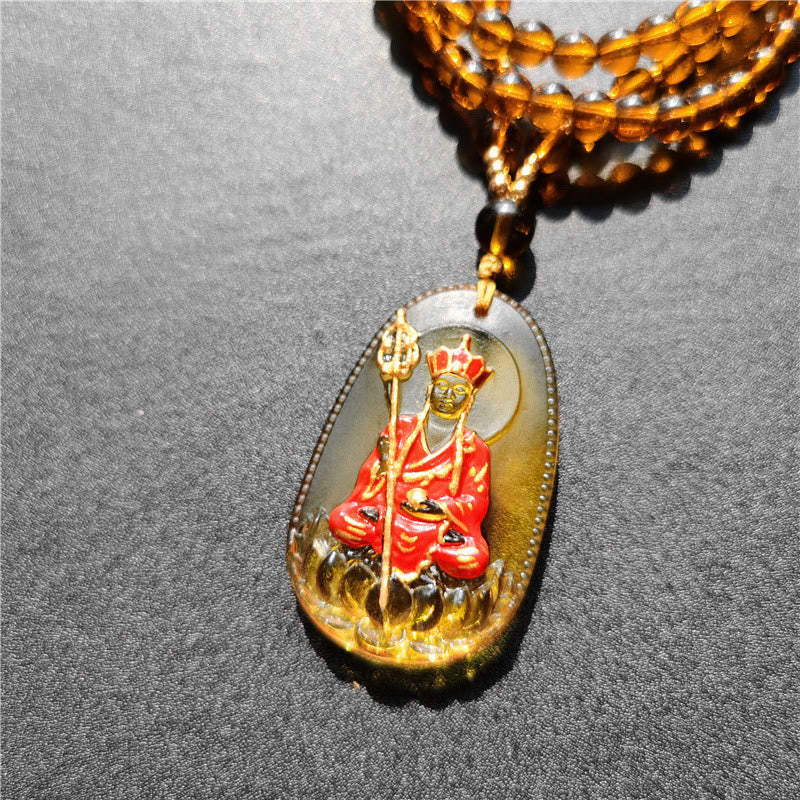 Ksitigarbha Buddha Liuli Crystal Compassion Necklace