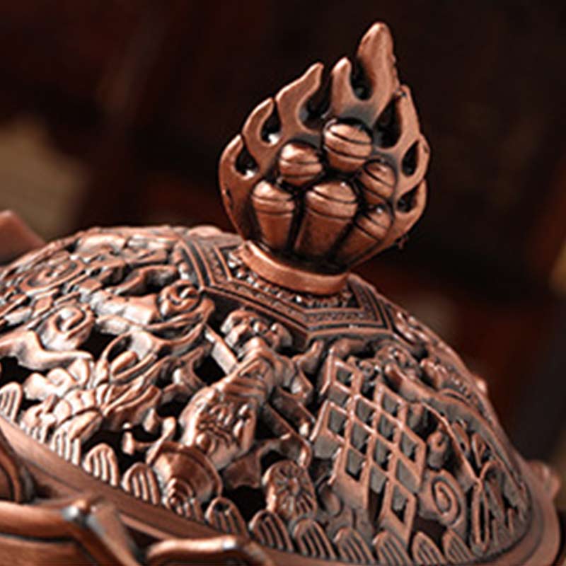 7cm Zinc Alloy Lotus Incense Burner for Meditation