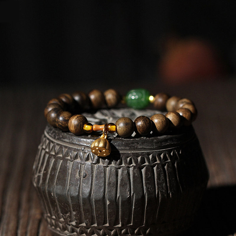 8mm Brunei Agarwood Lotus Peace & Strength Bracelet