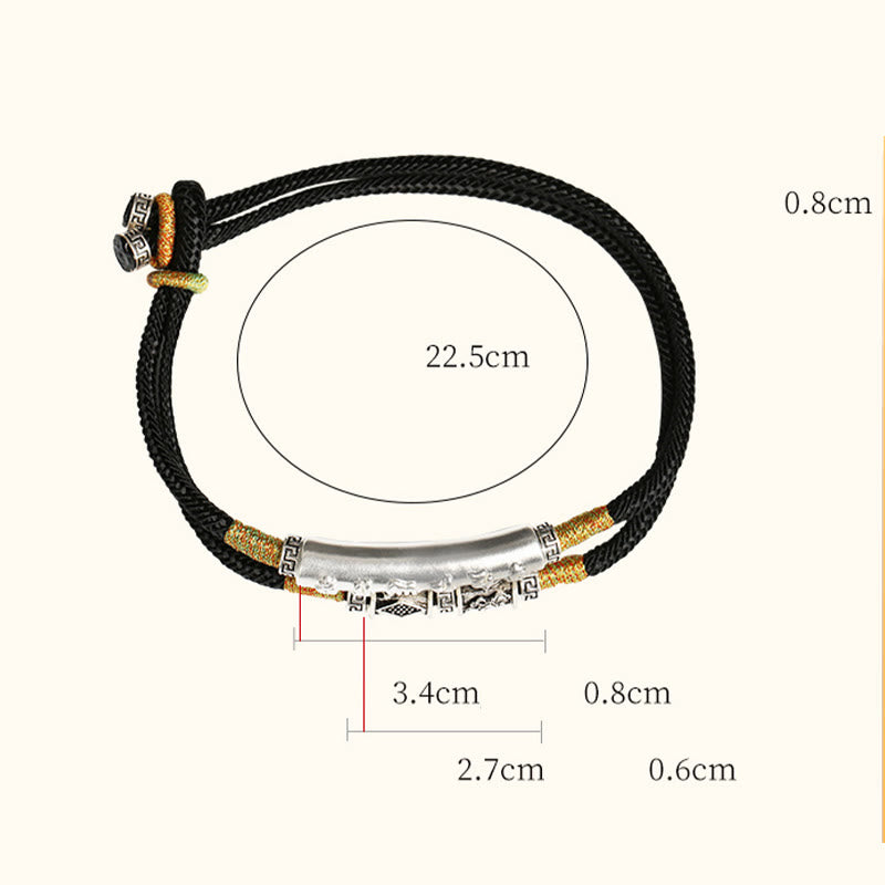 Unisex 999 Sterling Silver Om Mani Padme Hum Peace Bracelet