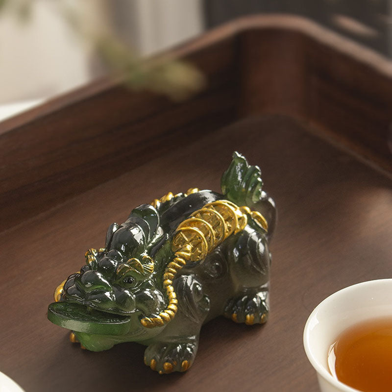 Color Changing Small PiXiu Resin Wealth Figurine 11cm