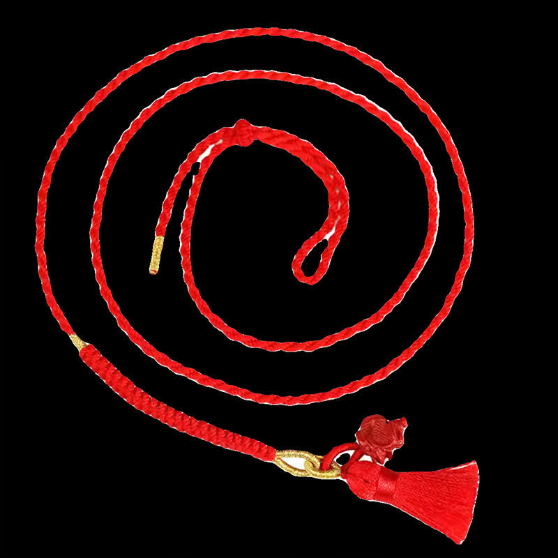 Cinnabar Dragon Protection Belly Chain Red String 2.5mm