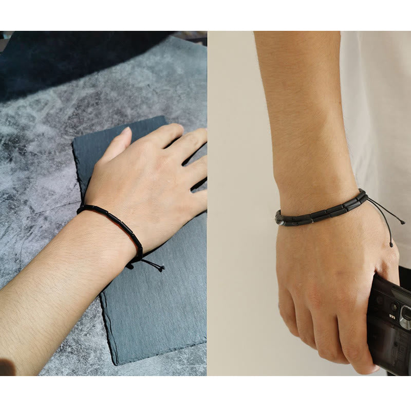 14mm Black Onyx Bead Bracelet for Support & Protection